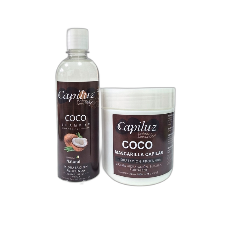 Kit De Shampoo Y Mascarilla De Coco, Marca Capiluz